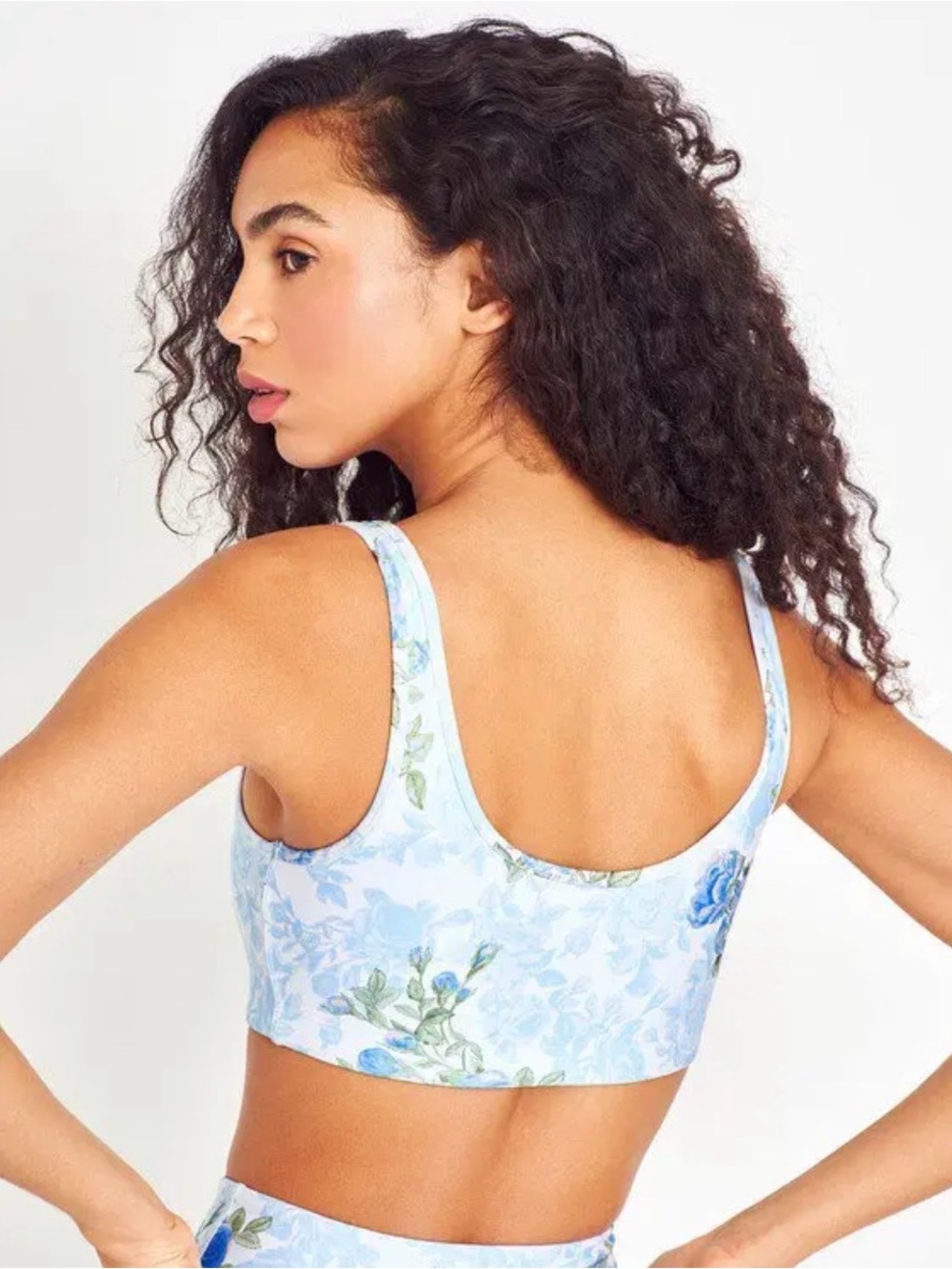 LoveShackFancy Ornice sports bra blue floral size S